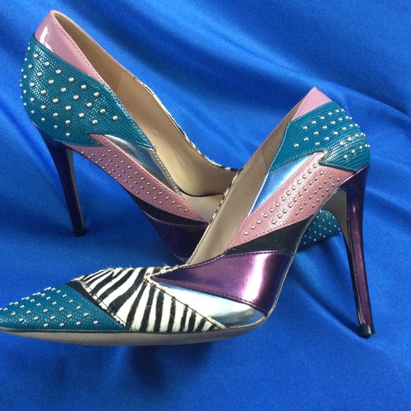 Aldo Wicilidia Studded Leather Heels 7.5 - Picture 1 of 12